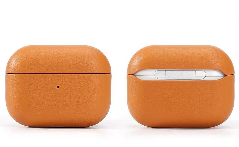 Roland Shell zaštitno kućište od prave kože za AirPods Pro3, s reljefnim utiskom, kompatibilno s Apple AirPods Pro3