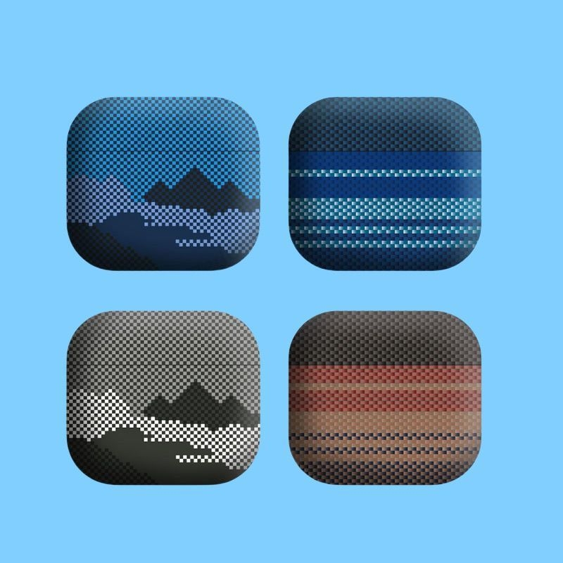 Zaštitno kućište AirPods - uzorak alpinskog karbonskog vlakna, film od kože krokodila, opća namjena, kompatibilno s Apple AirPods
