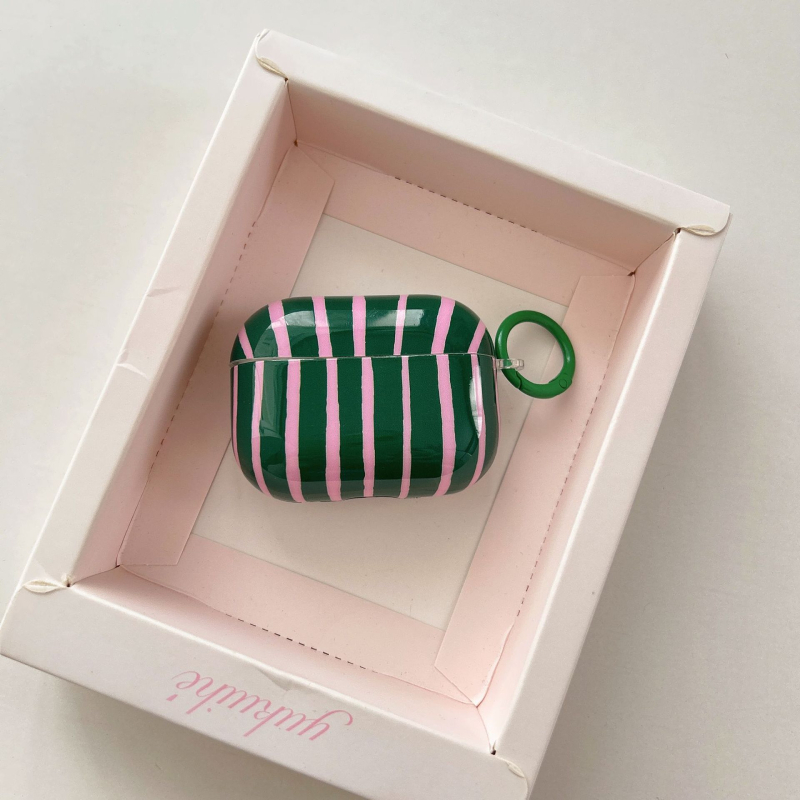 AirPods кейс за трето поколение и Pro второ поколение – нишов уникален дизайн с ивици, IMD материал, гравиране, възможност за персонализация, Apple съвместим