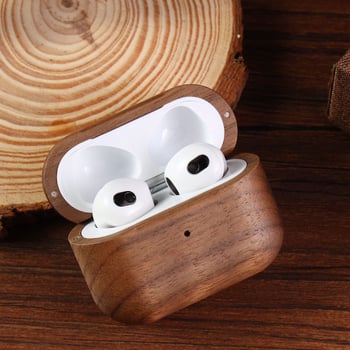 Drvena kutija od orašćevog drveta za AirPods Pro 2 i AirPods 3 – zaštita od padova, potpuno kućište za slušalice