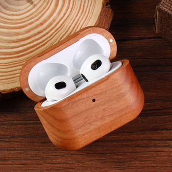 Drvena kutija od orašćevog drveta za AirPods Pro 2 i AirPods 3 – zaštita od padova, potpuno kućište za slušalice