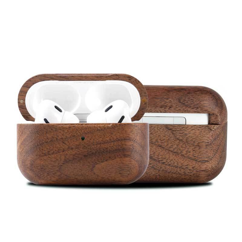 Drvena kutija od orašćevog drveta za AirPods Pro 2 i AirPods 3 – zaštita od padova, potpuno kućište za slušalice