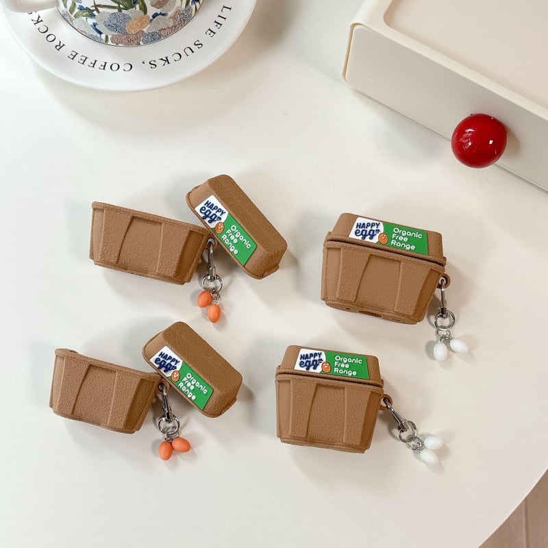 Egg Box силиконов защитен калъф за Apple AirPods Pro 2/3/4 - ембосирана текстура, универсална съвместимост, възможност за персонализация | Chaoxinmao