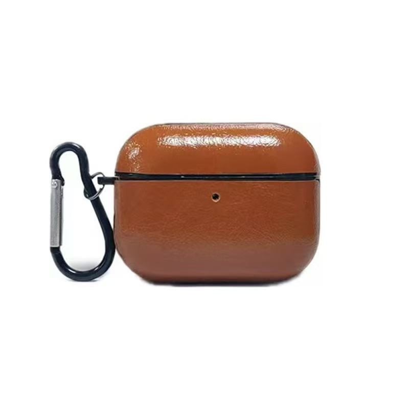 AirPods Pro защитен твърд калъф – имитационна кожа с релефен cowhide модел, универсален за Apple AirPods Pro поколения 1–4, против изпускане