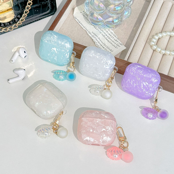 AirPods 4 TPU puha héj védőtok, kagyló minta, hőátvitel, testreszabható