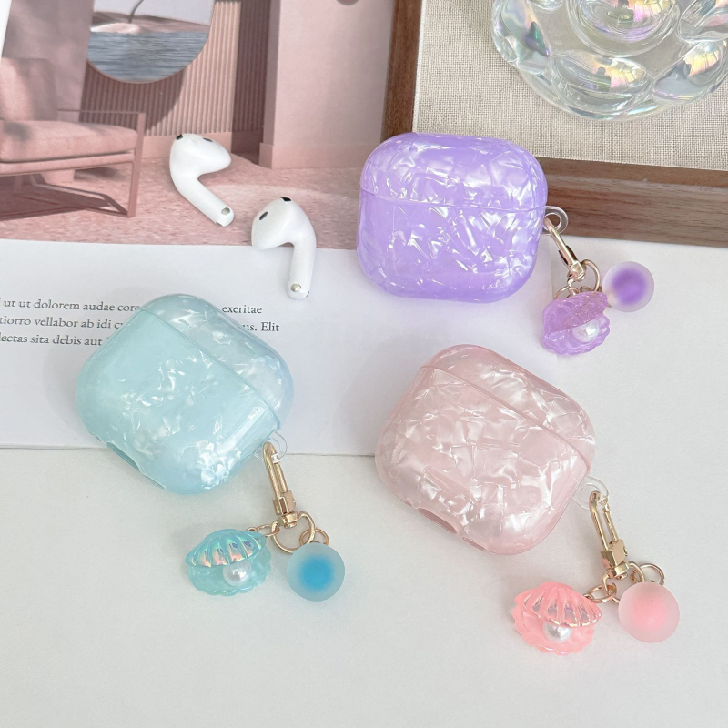 AirPods 4 TPU puha héj védőtok, kagyló minta, hőátvitel, testreszabható