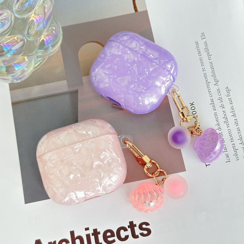 AirPods 4 TPU puha héj védőtok, kagyló minta, hőátvitel, testreszabható