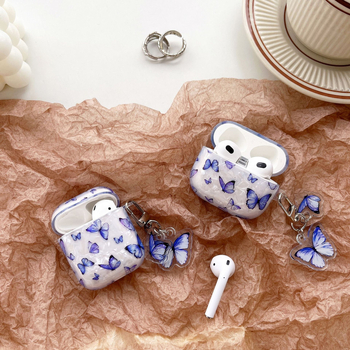 Apple AirPods számára védőtok (1/2/3/Pro/Pro 2) – TPU puha héj, injekciós öntés, pillangó mintázat