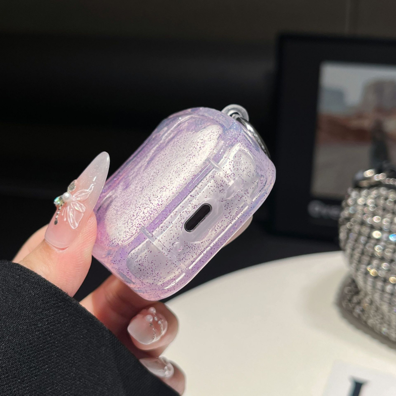 Xingyue TPU Macska-fül Glitter tok AirPods Pro 2-hoz (4. generáció) – Átlátszó, Teljes lefedettség, Injektálásos öntésben készült