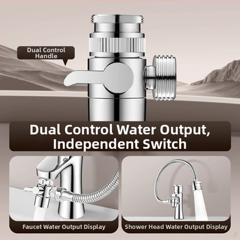 Удължител за чешма на мивка с въртяща се душ глава — еднолостово управление, неръждаема стомана, електроплакиране, модерен минималистичен дизайн