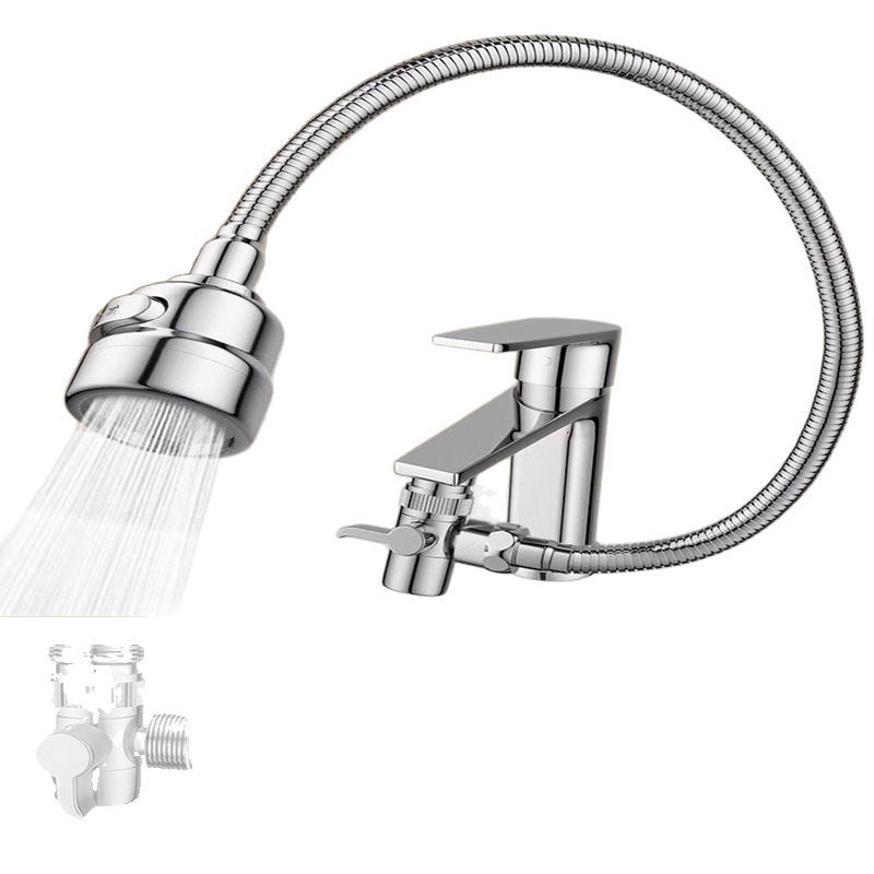 Удължител за чешма на мивка с въртяща се душ глава — еднолостово управление, неръждаема стомана, електроплакиране, модерен минималистичен дизайн