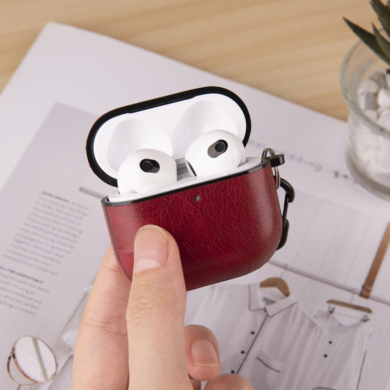 Kožno zaštitno kućište za AirPods Pro 3/4, Apple 4. generacije bežične slušalice, PC+PU koža