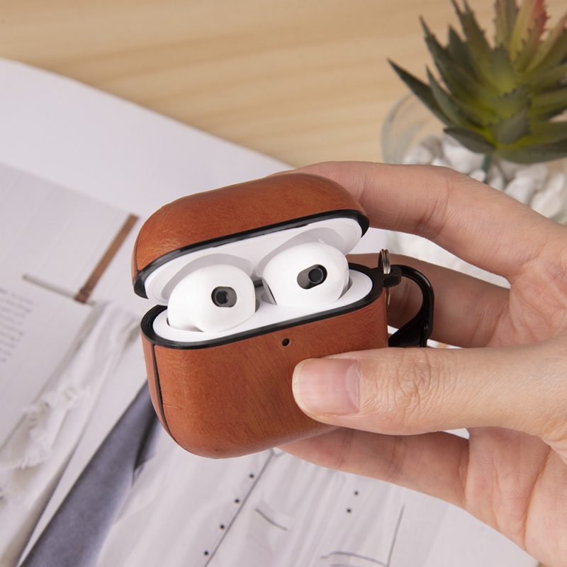 Kožno zaštitno kućište za AirPods Pro 3/4, Apple 4. generacije bežične slušalice, PC+PU koža