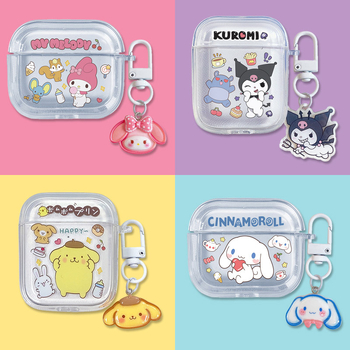 Kuromi zaštitna kutija za AirPods 4, Pro 3 i Cinnamoroll generacije 2–3 – prozirno mekani TPU kućište s reljefnim cartoon dizajnom