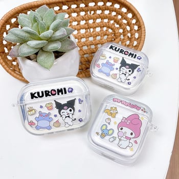 Kuromi zaštitna kutija za AirPods 4, Pro 3 i Cinnamoroll generacije 2–3 – prozirno mekani TPU kućište s reljefnim cartoon dizajnom