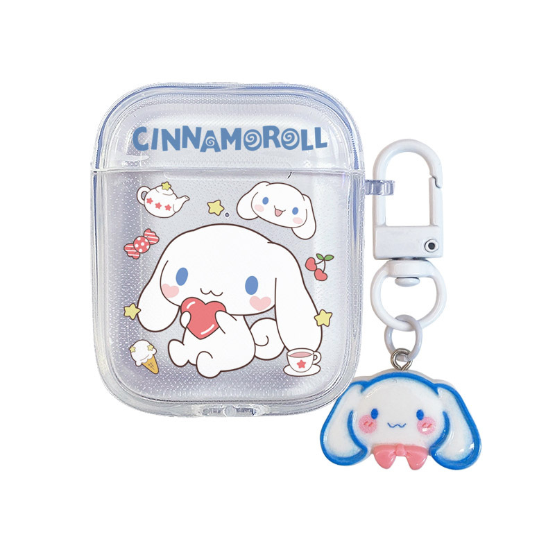 Kuromi zaštitna kutija za AirPods 4, Pro 3 i Cinnamoroll generacije 2–3 – prozirno mekani TPU kućište s reljefnim cartoon dizajnom