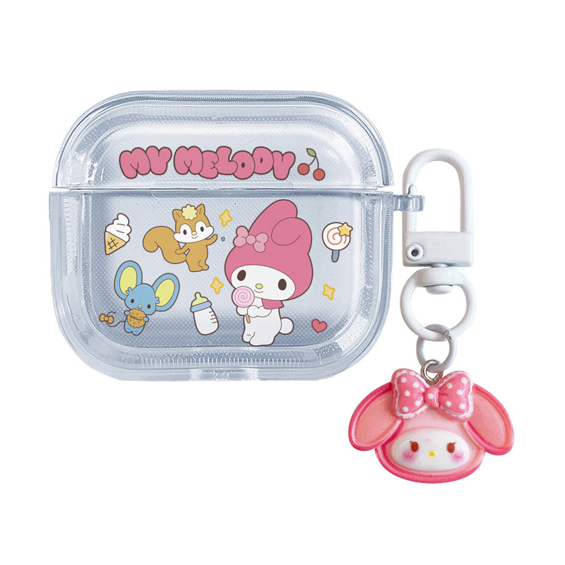 Kuromi zaštitna kutija za AirPods 4, Pro 3 i Cinnamoroll generacije 2–3 – prozirno mekani TPU kućište s reljefnim cartoon dizajnom