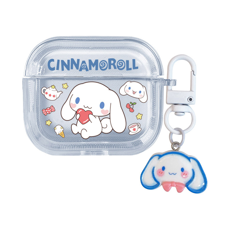 Kuromi zaštitna kutija za AirPods 4, Pro 3 i Cinnamoroll generacije 2–3 – prozirno mekani TPU kućište s reljefnim cartoon dizajnom
