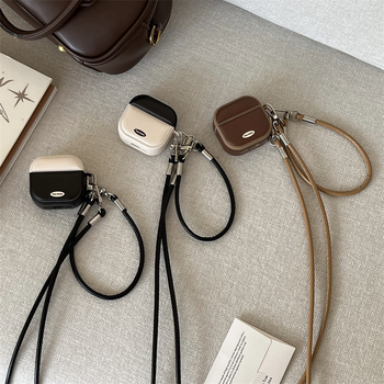 Retro kožna futrola s kontrastnim dijelom i dijagonalnim uzorkom za AirPods 4, Apple Bluetooth bežične slušalice s magnetskim zatvaranjem, kompatibilno s Pro 2 (2./3. generacija)