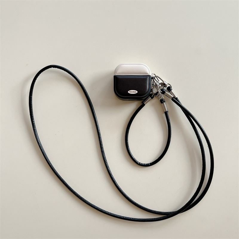 Retro kožna futrola s kontrastnim dijelom i dijagonalnim uzorkom za AirPods 4, Apple Bluetooth bežične slušalice s magnetskim zatvaranjem, kompatibilno s Pro 2 (2./3. generacija)
