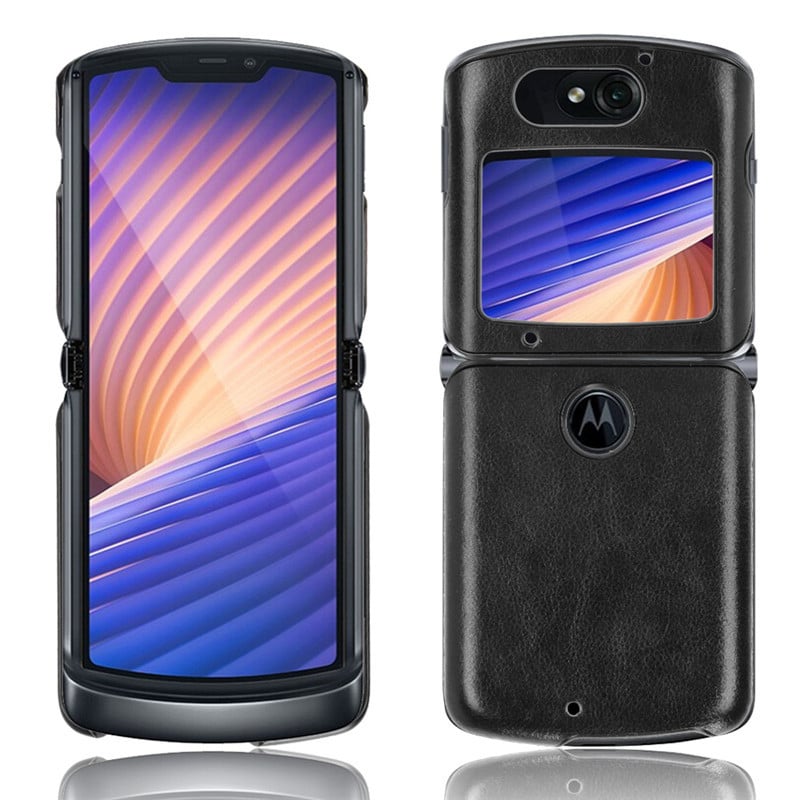 Husa spate pentru Motorola Razr 5G, textură lychee, PU+PC extrudare, suport personalizare