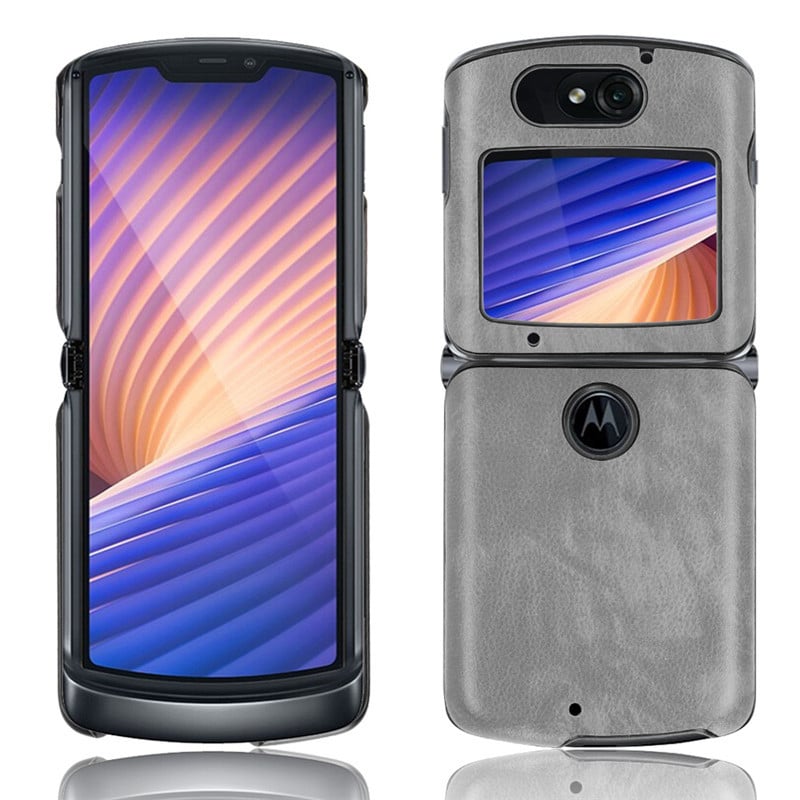 Husa spate pentru Motorola Razr 5G, textură lychee, PU+PC extrudare, suport personalizare
