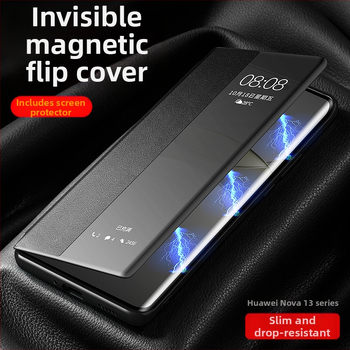 Huawei Nova 14 Pro Θήκη κινητού με αναδιπλούμενο μαγνητικό κάλυμμα από τεχνητό δέρμα και βάση