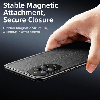 Huawei Nova 14 Pro Θήκη κινητού με αναδιπλούμενο μαγνητικό κάλυμμα από τεχνητό δέρμα και βάση