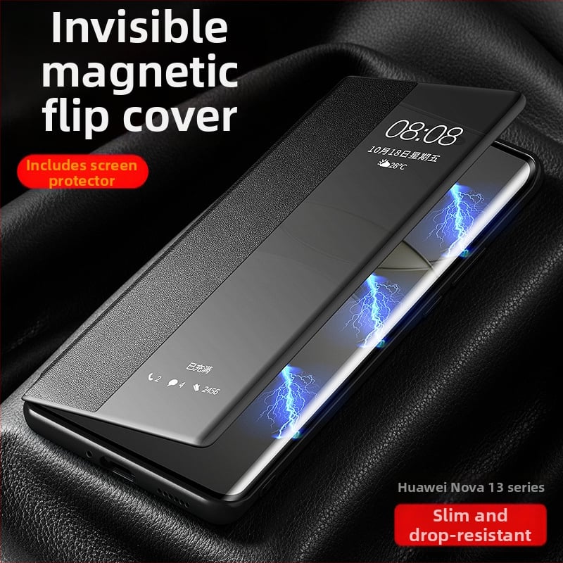 Huawei Nova 14 Pro Θήκη κινητού με αναδιπλούμενο μαγνητικό κάλυμμα από τεχνητό δέρμα και βάση