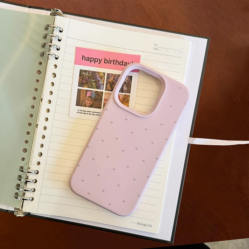 Carcasă pentru telefon în stil Ins cu inimioare pe ecranul integral, pentru iPhone 11/12/13/14 Pro/Max, TPU, vopsită, antișoc, personalizabilă