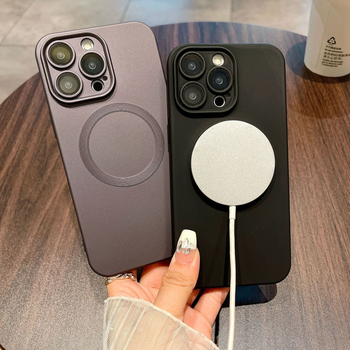 iPhone 16 Pro Max TPU mat zaštitna torbica s MagSafe, puna zaštita, ljubičasta