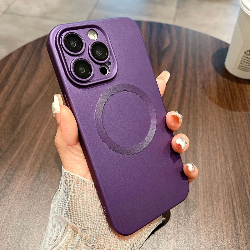 iPhone 16 Pro Max TPU mat zaštitna torbica s MagSafe, puna zaštita, ljubičasta