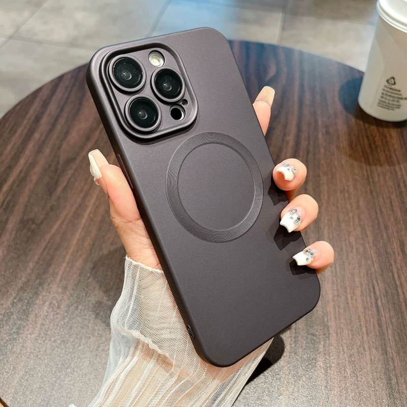 iPhone 16 Pro Max TPU mat zaštitna torbica s MagSafe, puna zaštita, ljubičasta