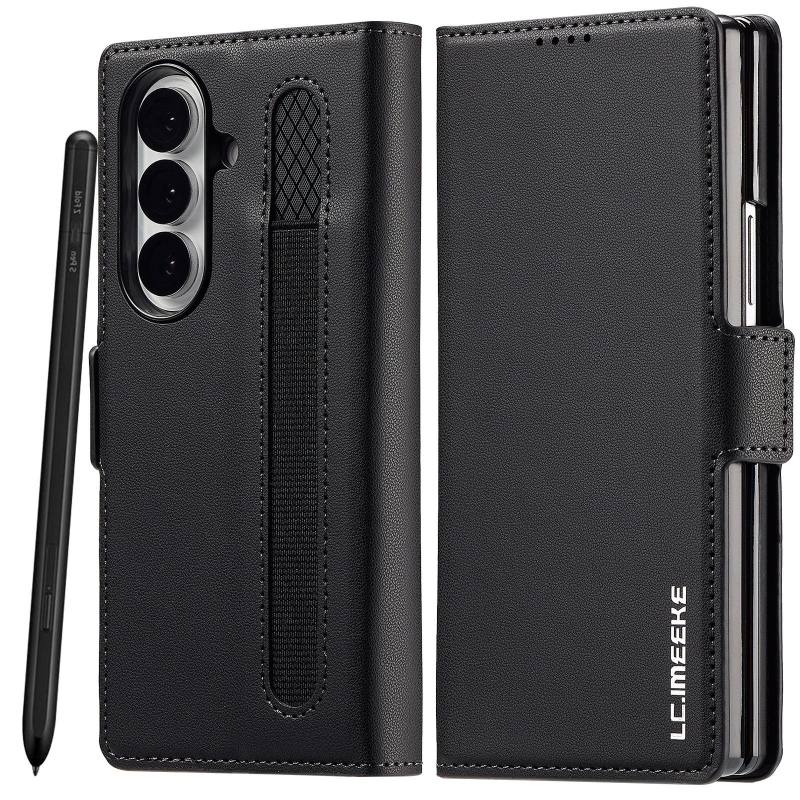 Θήκη από δέρμα για Samsung Galaxy Z Fold5/6/7, PU+PC υλικό, απλό, ελαφρώς πολυτελές ύφος