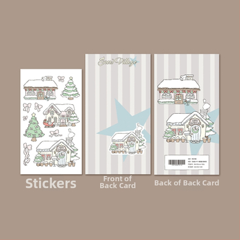 Kalėdiniai dienoraščio lipdukai su peizažu, sintetinis popierius, korėjiečių stilius, spauda