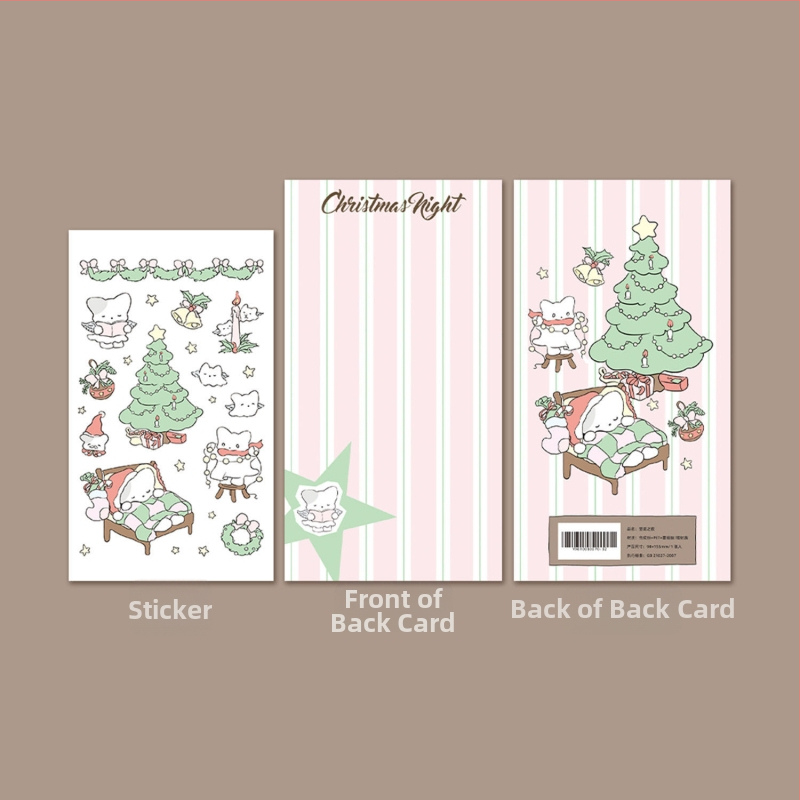 Kalėdiniai dienoraščio lipdukai su peizažu, sintetinis popierius, korėjiečių stilius, spauda