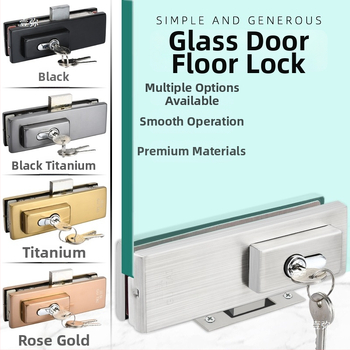 Bezrámové sklenené dvere – podlahové zámky s pružinou a klipsom pre dvere, model GT-6SDS