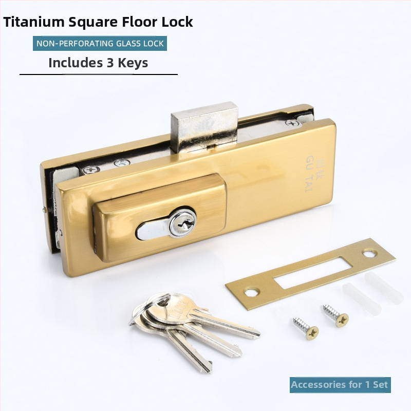 Bezrámové sklenené dvere – podlahové zámky s pružinou a klipsom pre dvere, model GT-6SDS