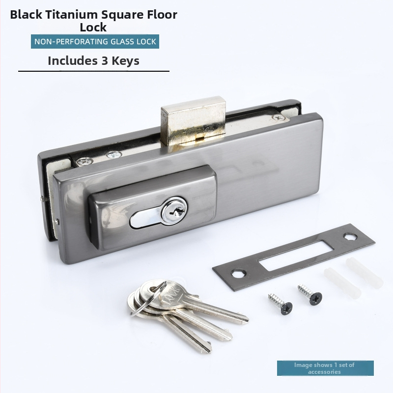 Bezrámové sklenené dvere – podlahové zámky s pružinou a klipsom pre dvere, model GT-6SDS