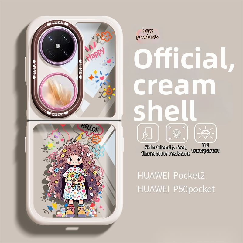 Ochranný kryt Huawei Pocket2, priehľadný, plný kryt, kompatibilný s P50 Pocket skladacím displejom, odolný proti opotrebeniu