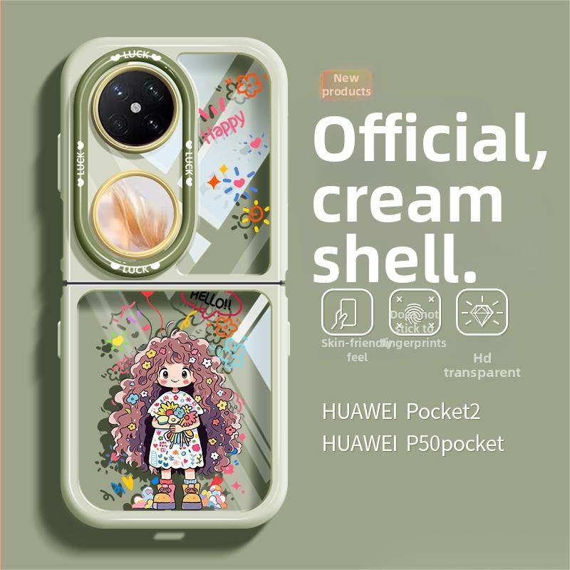 Ochranný kryt Huawei Pocket2, priehľadný, plný kryt, kompatibilný s P50 Pocket skladacím displejom, odolný proti opotrebeniu