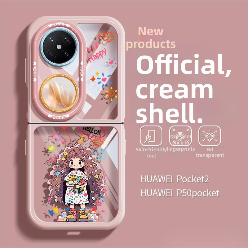 Ochranný kryt Huawei Pocket2, priehľadný, plný kryt, kompatibilný s P50 Pocket skladacím displejom, odolný proti opotrebeniu