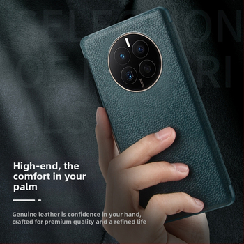 Huawei viedtālruņa vāciņš Mate sērijai — īsta āda, biznesa stils, izturīgs pret krišanu, mašīniskā apstrāde, pielāgojama