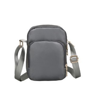 Nylon torbica za mobitel, unisex preko ramena, zatvarač, vertikalni kvadratni oblik, gradski minimalistički stil