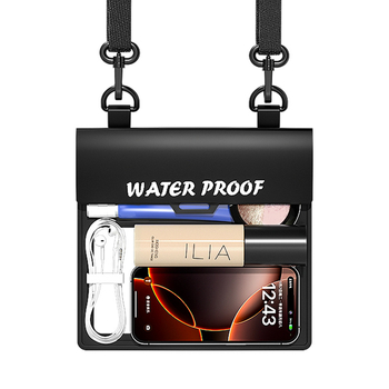 Vízálló mobiltelefon-táska érintőképernyővel, nagy kapacitású, PVC anyagú, forrópréses kivitelezés, úszáshoz alkalmas.