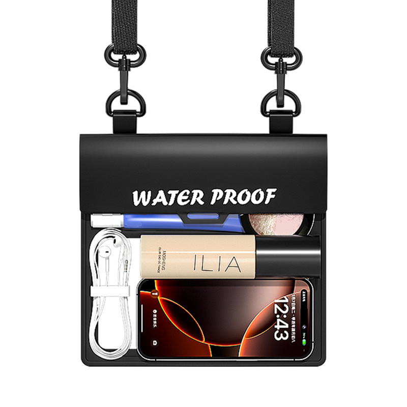 Vízálló mobiltelefon-táska érintőképernyővel, nagy kapacitású, PVC anyagú, forrópréses kivitelezés, úszáshoz alkalmas.