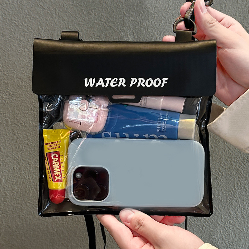 Vízálló mobiltelefon-táska érintőképernyővel, nagy kapacitású, PVC anyagú, forrópréses kivitelezés, úszáshoz alkalmas.