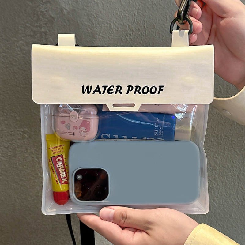 Vízálló mobiltelefon-táska érintőképernyővel, nagy kapacitású, PVC anyagú, forrópréses kivitelezés, úszáshoz alkalmas.