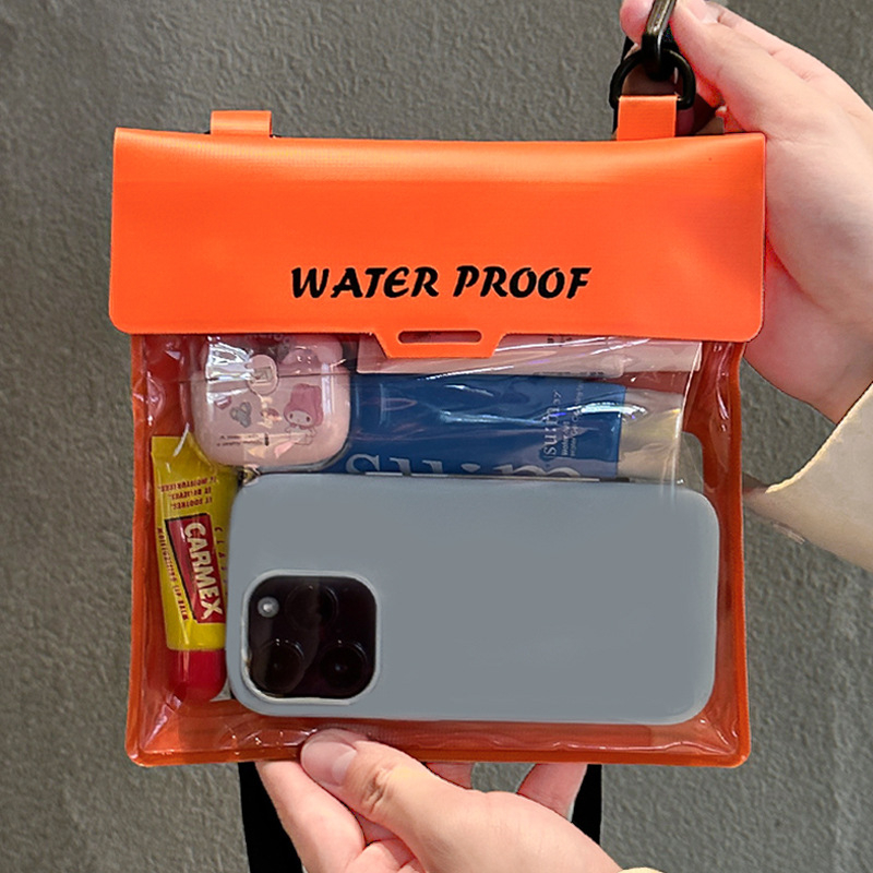 Vízálló mobiltelefon-táska érintőképernyővel, nagy kapacitású, PVC anyagú, forrópréses kivitelezés, úszáshoz alkalmas.