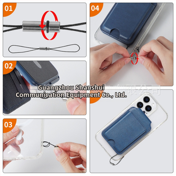 MagSafe suderinamas PU odos kortelių dėklas su magnetiniu kišeniu, siuvinėta konstrukcija — unisex telefono dėklas